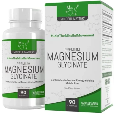Afbeelding van MM Magnesiumglycinaat Capsules 250 mg Magnesium per Dosis 90 Veganistische Best Opneembare Magnesiumsupplement Geproduceerd in Iso Gecertificeerde Faciliteiten Non GMO, Zuivel en G
