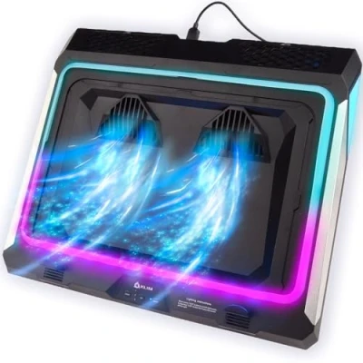Afbeelding van KLIM Mistral laptop koeler Krachtige turbo fan (4500 tpm) Rubberen afdichting voor maximale prestaties Vermijd oververhitting en bescherm uw gaming notebook 15 17 inches Nieuw