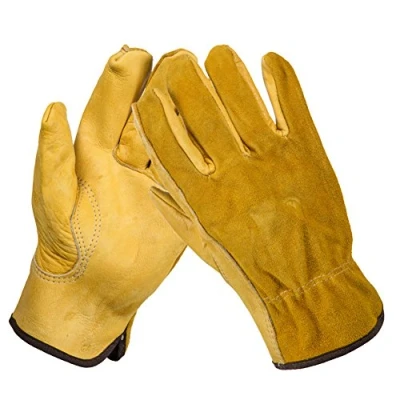 Afbeelding van Heavy Duty tuinhandschoenen voor mannen en vrouwen, 1 paar doornbestendige lederen werkhandschoenen, waterdicht, slim fit, versterkte Rigger handschoenen, duurzaam flexibel groot..
