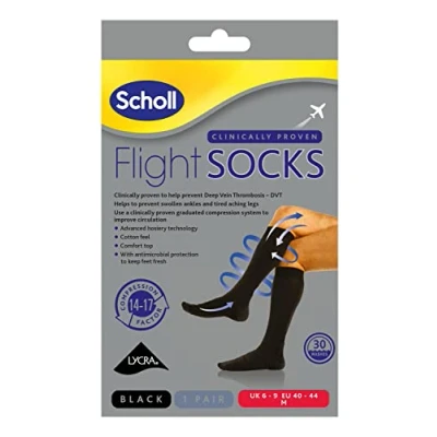 Afbeelding van Scholl Heren &amp; Dames 1 paar katoen Voelen Flug Sokken Unisex 6.5 9 Zwart