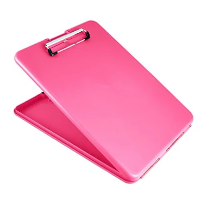 Afbeelding van Läufer SlimMate Portable Desktop Klembord met binnenvak, voor DIN A4 bijzonder vlak, afgeronde hoeken, boven openend, kunststof roze