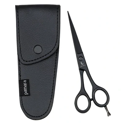 Afbeelding van Pamara professionele kappersschaar, scherpe tondeuse, set met etui, kappersschaar voor pony, kant, baard, schaar om haar te knippen, dames, heren en kinderen