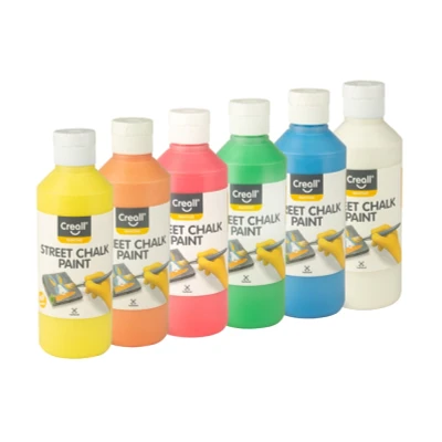 Afbeelding van Stoepkrijtverf Creall Chalk Paint 6 kleuren à 250ml