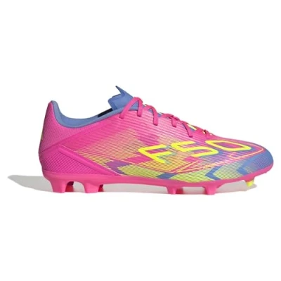 Afbeelding van adidas Performance F50 League FIRM/MULTIGROUND Voetbalschoenen met kunststof noppen, Heren, Maat: 42, Lucid pink/lucid lemon/blue fusion Schoenen