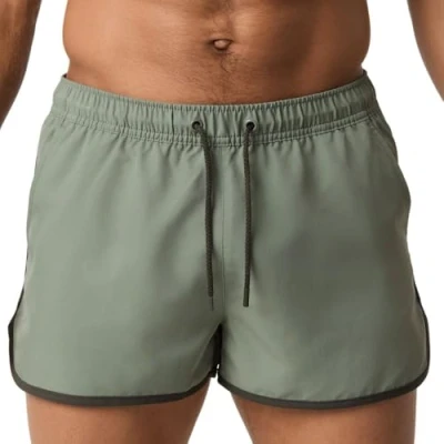 Afbeelding van Björn Borg heren Retro zwemshorts met steekzakken in de kleur Olijfgroen, maat: L