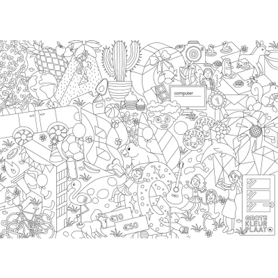 Afbeelding van Mega Grote Kleurplaat 120x85cm Kleuter Thema Alfabet 3+