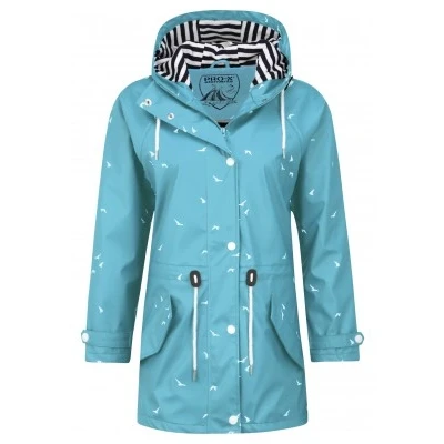 Afbeelding van Blauw met zwaluwen dames regenjas Marly van Pro X Elements XS