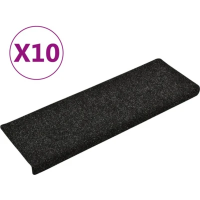 Afbeelding van Trapmatten 10 st 65x21x4 cm naaldvilt zwart