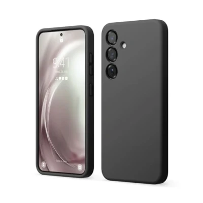 Afbeelding van elago Compatibel met Samsung Galaxy S25 Hoesje, Vloeibaar Siliconen Volledige Beschermhoes, Schokbestendig, Slank Krasbestendige Zachte Microvezelvoering, 6,2 inch (Zwart)
