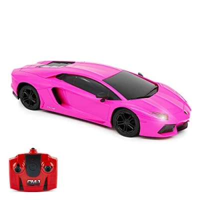 Afbeelding van CMJ RC Cars Lamborghini Roze Aventador LP700 4 Officieel gelicentieerd Afstandsbediening Auto 1:24 Schaal Werken Lichten 2.4Ghz Meisjes