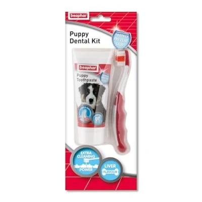 Afbeelding van Beaphar Tandheelkundige kit voor puppy&#039;s met pasta en penseel 50 g