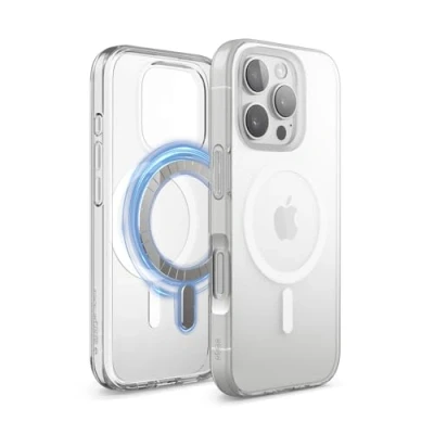Afbeelding van elago Magnetic Hybrid Duidelijke Hoesje Compatibel met iPhone 16 Pro Case MagSafe, PC + TPU Hybride Technologie, Schokbestendige bumper, Verhoogde Camera Bescherming (Transparant)