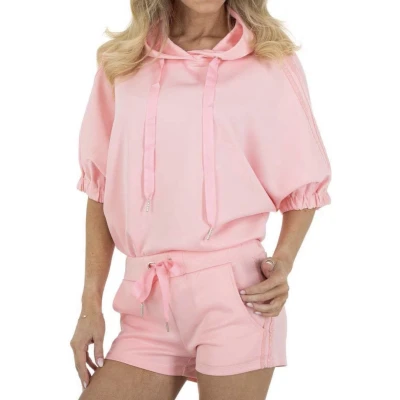 Afbeelding van Dames huispak/vrijetijdspak met korte broek M 36 38 roze
