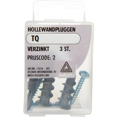 Afbeelding van HOLLEWANDPLUGGEN TQ Aluminium . VERZINKT 3 stuks DeltafiX.
