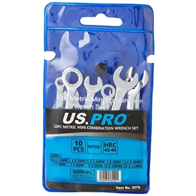Afbeelding van US PRO 2079 10st Mini Metrische Combinatie Sleutel Set 4 11mm, Chrome