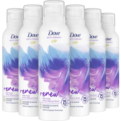 Afbeelding van 6x Dove Bath Therapy Renew Douche &amp; Scheerschuim 200 ml