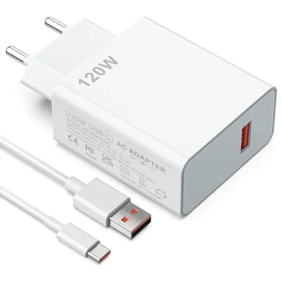 Afbeelding van Lader 120 W voor Xiaomi, Max Turbo Charge oplader Xiaomi met kabel Hyper Charge, Redmi, POCO, Black Shark MI adapter