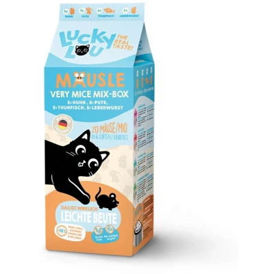 Afbeelding van 20x28g Lucky Lou Mäusle Mix Pakket Selectie (4 soorten) kattensnacks