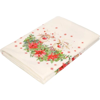 Afbeelding van Kerst tafelkleed/tafellaken met rendieren 140 x 250 cm Tafellakens