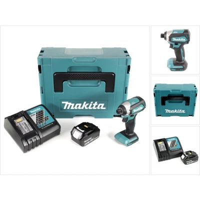 Afbeelding van Makita DTD 153 RT1J 18 V snoerloze borstelloze slagmoersleutel in Makpac + 1x BL 1850 B 5.0 Ah Li Ion accu DC RC lader
