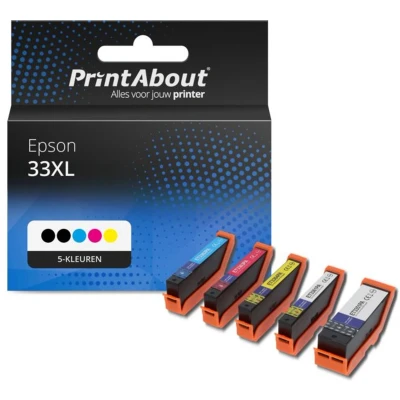 Afbeelding van Huismerk Epson 33XL (C13T33574012) Inktcartridge 5 kleuren Voordeelbundel Hoge capaciteit