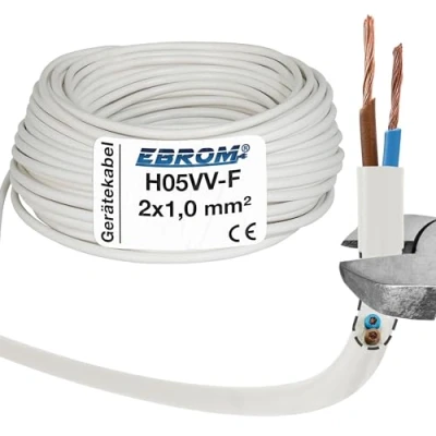 Afbeelding van Slangleiding H05 VV F, 2 x 1 mm², 25 m, wit H05VV F 2x1,0 mm²