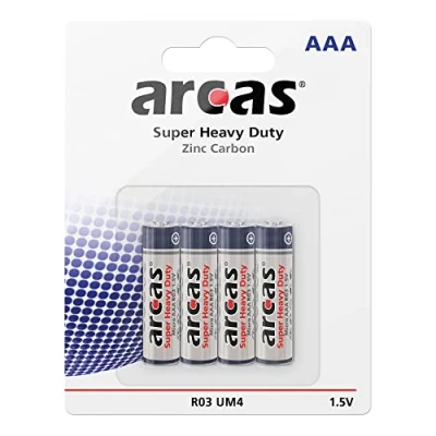 Afbeelding van Arcas 107 00403 Wegwerpbatterij AAA Zink koolstof 1,5 V 4 stuk(s) Cd (cadmiu) (4 Pcs., AAA), Batterijen