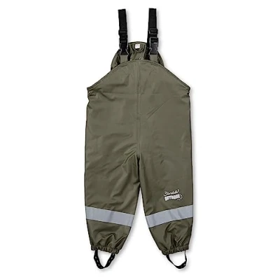 Afbeelding van Sterntaler Baby Unisex regenbroek kinderen drager gevoerd waterdichte drukknop en gelaste naden groen, donkergroen, 80 cm