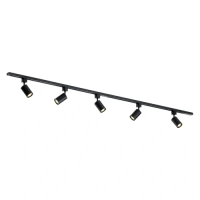 Afbeelding van Qub Focus III Railverlichting set 1 Fase GU10 200cm 5 spots Railsysteem Zwart