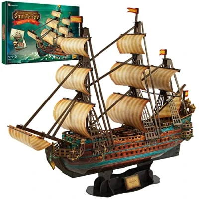 Afbeelding van 3D Puzzel l Scheepsmodel Model Schip San Felipe Bouw voor Volwassenen en Kinderen Bouwen Meerkleurige