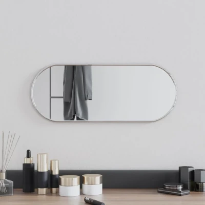 Afbeelding van Wandspiegel 50x20 cm ovaal zilverkleurig