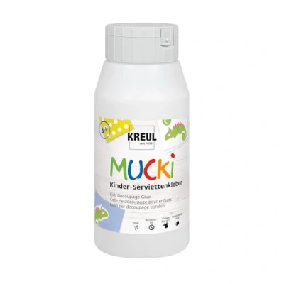 Afbeelding van KREUL 24392 MUCKI Kinderservettenlijm 750 ml Afwasbare speciale lijm voor kinderservetten met gevoelige eigenschappen