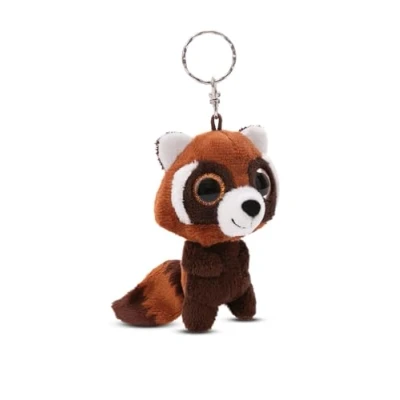 Afbeelding van Sleutelhanger GLUBSCHIS Rode Panda Robidu 9 cm bruin Metgezel knuffeldierhanger met sleutelring Sleutelhouder voor sleutelkoord, tas, rugzak en meer