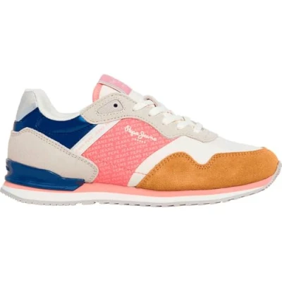 Afbeelding van Pepe Jeans London Print Sneakers laag, Dames, Maat: 42, Biscuit beige Leer/ synthetisch