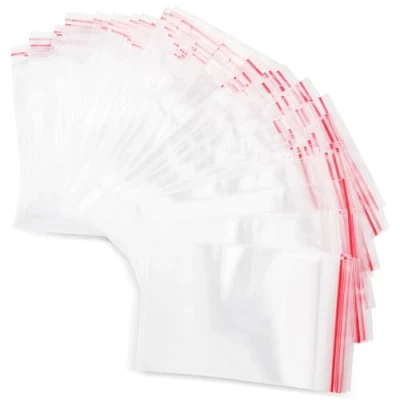 Afbeelding van Baxcdyswe 200 stuks transparante hersluitbare zakjes 60 x 90 mm voedsel plastic zakken ziplock met ritssluiting geschikt voor keuken kantoor