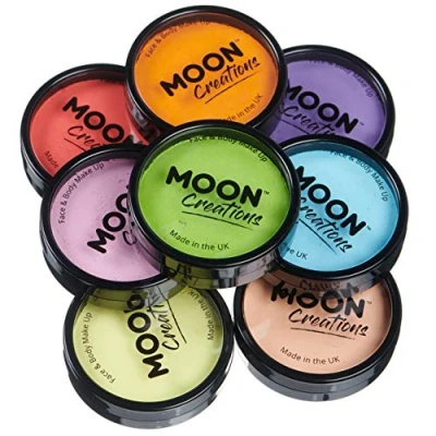 Afbeelding van Moon Creations Pro gezichts en lichaamsmake up, professionele gekleurde taartpotten voor gezichtsverf, kostuums, feesten, Halloween, kinderen volwassenen, lichtkleurenset