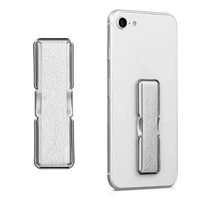 Afbeelding van kwmobile elastische griphouder met standaard Vingerhouder Om je telefoon vast te houden, neer zetten of op hangen Zilver