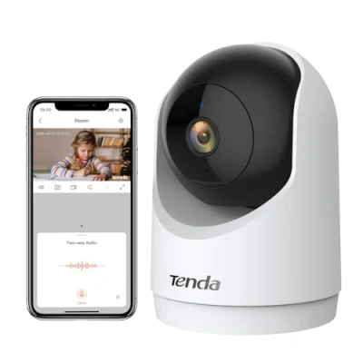 Afbeelding van Tenda bewakingscamera voor binnen 2K CP3 V3.0, 360 graden wifi camera met 2 weg audio, FHD 3MP, nachtzicht, bewegingsdetectie, alarmen en pushmeldingen, camera&#039;s baby&#039;s/huisdieren