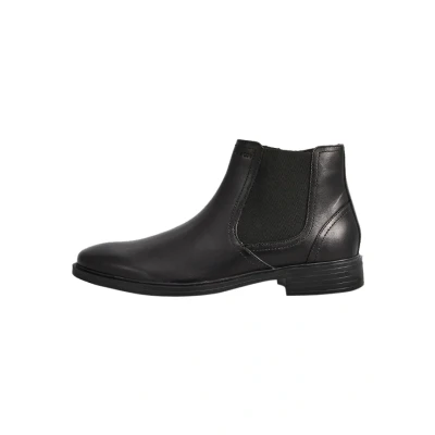 Afbeelding van Geox Gladwin Korte laarzen, Heren, Maat: 44, Black Leer en textiel