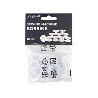 Afbeelding van La Canilla ® Spoelen voor naaimachine, Singer, Alfa kunststof, verpakking met 10 spoelen, compatibel Silvercrest, Brother, Juki en meer