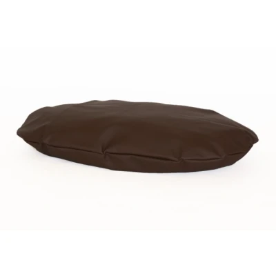 Afbeelding van Hondenkussen Ovaal leatherlook bruin 65x45x15 cm Polyestervezels