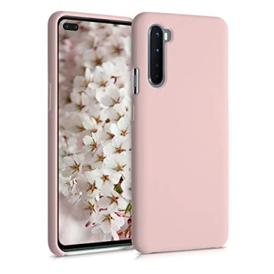 Afbeelding van kwmobile telefoonhoesje geschikt voor OnePlus Nord Hoesje met siliconen coating Smartphone case in oudroze
