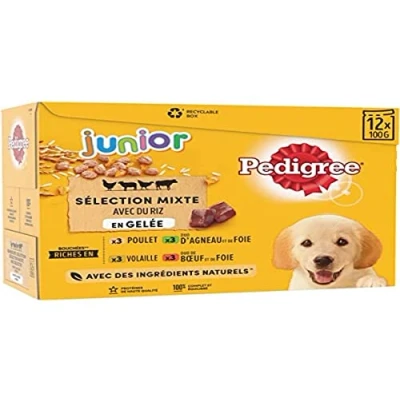 Afbeelding van 4x Pedigree Multipack Maaltijdzakjes Junior 12 x 100 gr