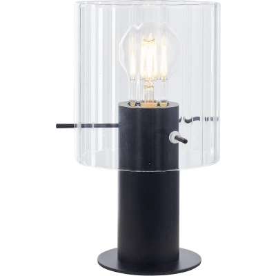 Afbeelding van Lucande Tafellamp 1licht Glas, metaal H: 26 cm E27 helder, zwart