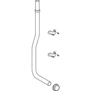 Afbeelding van Grohe Dal spoelpijp voor wc drukspoeler Ø 28 x 26 mm 500 750 chr.