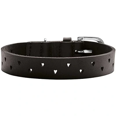 Afbeelding van HUNTER Hondenhalsband Aalborg Soul, kleur zwart, met hart stans, sterk ingevet, robuust, maat 30