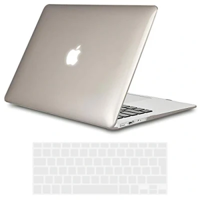 Afbeelding van TECOOL Hoes Compatibel met oude MacBook Air 13 inch 2010 2017, Model A1466 A1369, Plastic Slanke Beschermende Harde Case en EU Toetsenbord Cover, Glanzend Oppervlak, Kristalgrijs