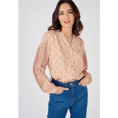 Afbeelding van Damart Blouse in zuivere viscose Lenzing(TM) EcoVero(TM)* Dames Beige 48