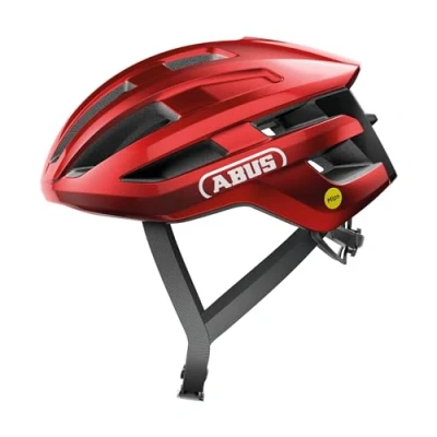 Afbeelding van ABUS PowerDome MIPS racefietshelm lichte fietshelm met slim ventilatiesysteem en impactbescherming Made in Italy voor mannen vrouwen rood, maat L