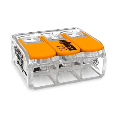 Afbeelding van Wago Verbindingsklem compact 3 x 0,5 6mm² transparant 10 Stuks
